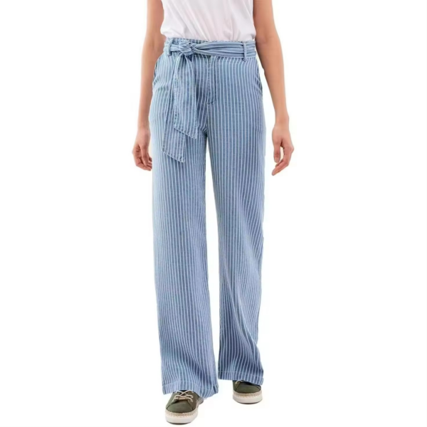 SALSA Pantalón para Mujer de color azul y blanco 100% Lyocell