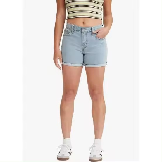 Levi's Mid Length Shorts Denim Mujer - Pantalones cortos levis para mujer - Vaqueros cortos casual Hypersoft