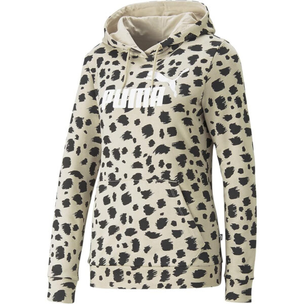 Sudadera PUMA Womens Essentials+ Animal Print - Hoodie con capucha de animal print leopardo para mujer