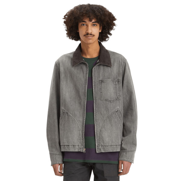 Levi’s Full Zip Mechanics Trucker - Chaqueta vaquera Levis para hombre gris - Cazadora denim con cremallera