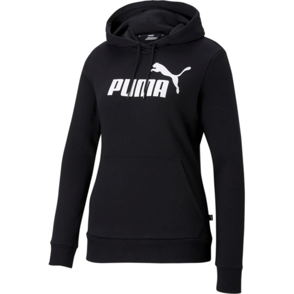 Sudadera Puma ESS Logo Hoodie Negra para Mujer - Sudadera con Capucha y Bolsillo Canguro
