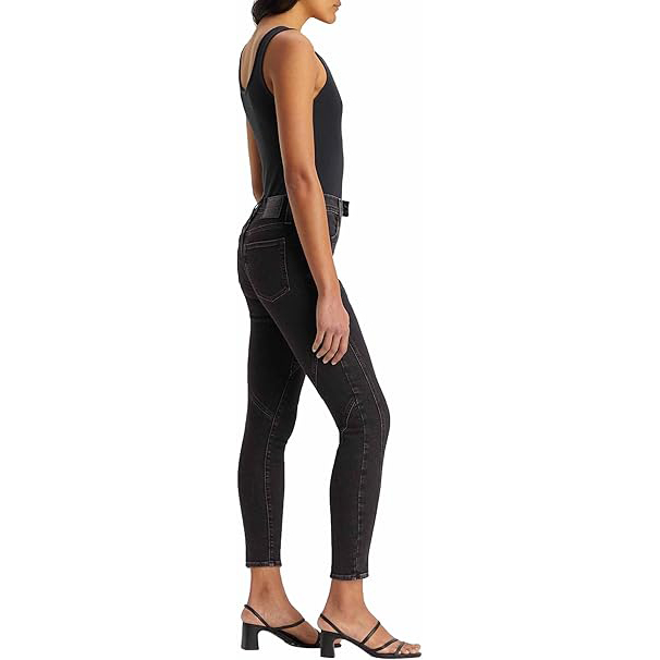 Levi's 720 Zip Front Jeans para mujer - Pantalones vaqueros Levis skinny de tiro alto color negro Kinda Moody - Imagen 3