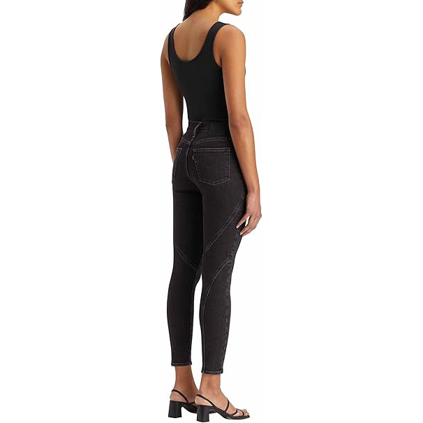 Levi's 720 Zip Front Jeans para mujer - Pantalones vaqueros Levis skinny de tiro alto color negro Kinda Moody - Imagen 2