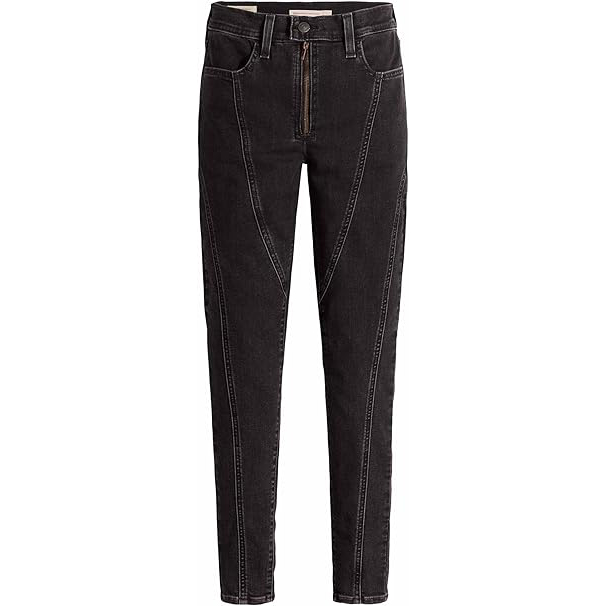 Levi's 720 Zip Front Jeans para mujer - Pantalones vaqueros Levis skinny de tiro alto color negro Kinda Moody - Imagen 4