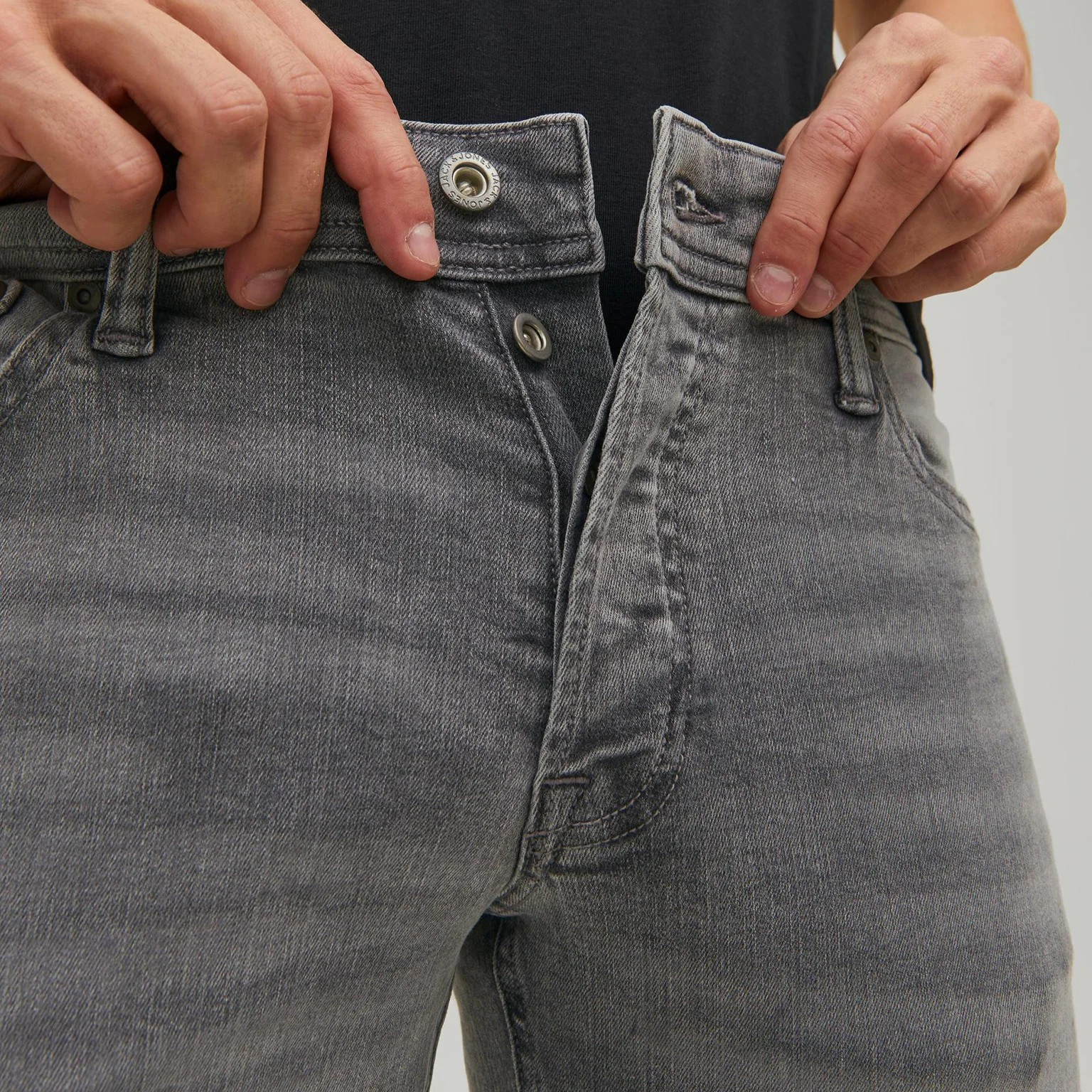 Pantalones Jack & Jones Jjiglenn Jjjoriginal SBD - Vaqueros slim fit Jack and Jones para hombre en gris lavado - Imagen 5