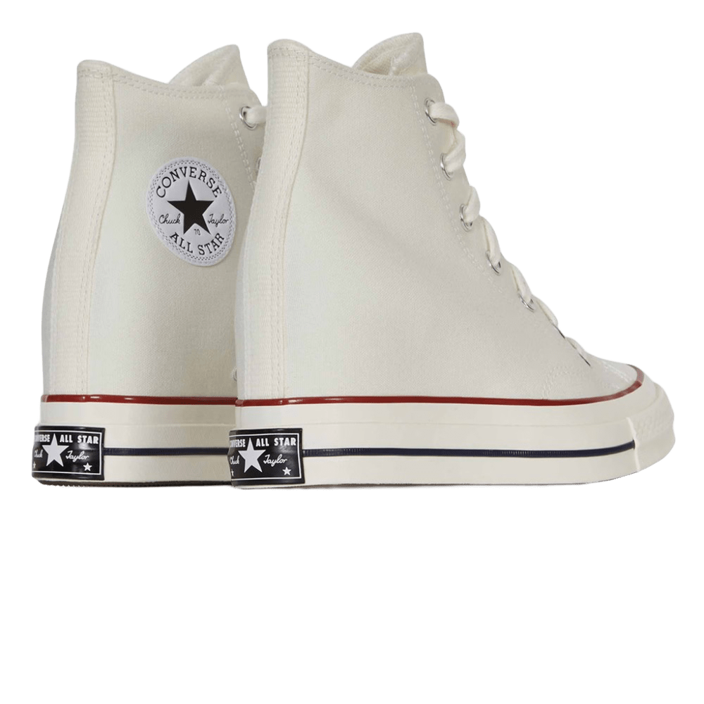 Converse Chuck 70 Wedge Hi para mujer - Zapatillas altas con cuña interna de lona en blanco roto - Sneakers con plataforma oculta - Imagen 7