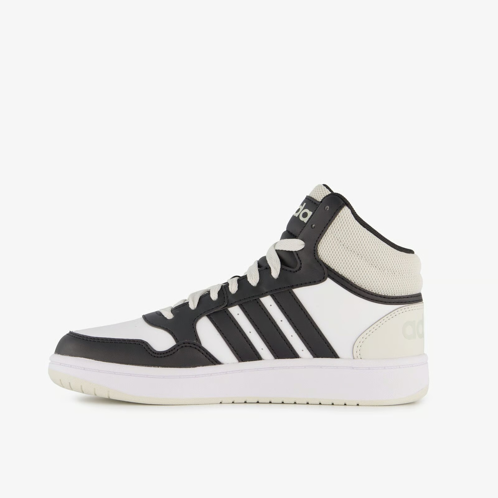Adidas Hoops 3.0 Mid para niños - Zapatillas deportivas altas infantiles estilo basket en blanco y negro - Imagen 4