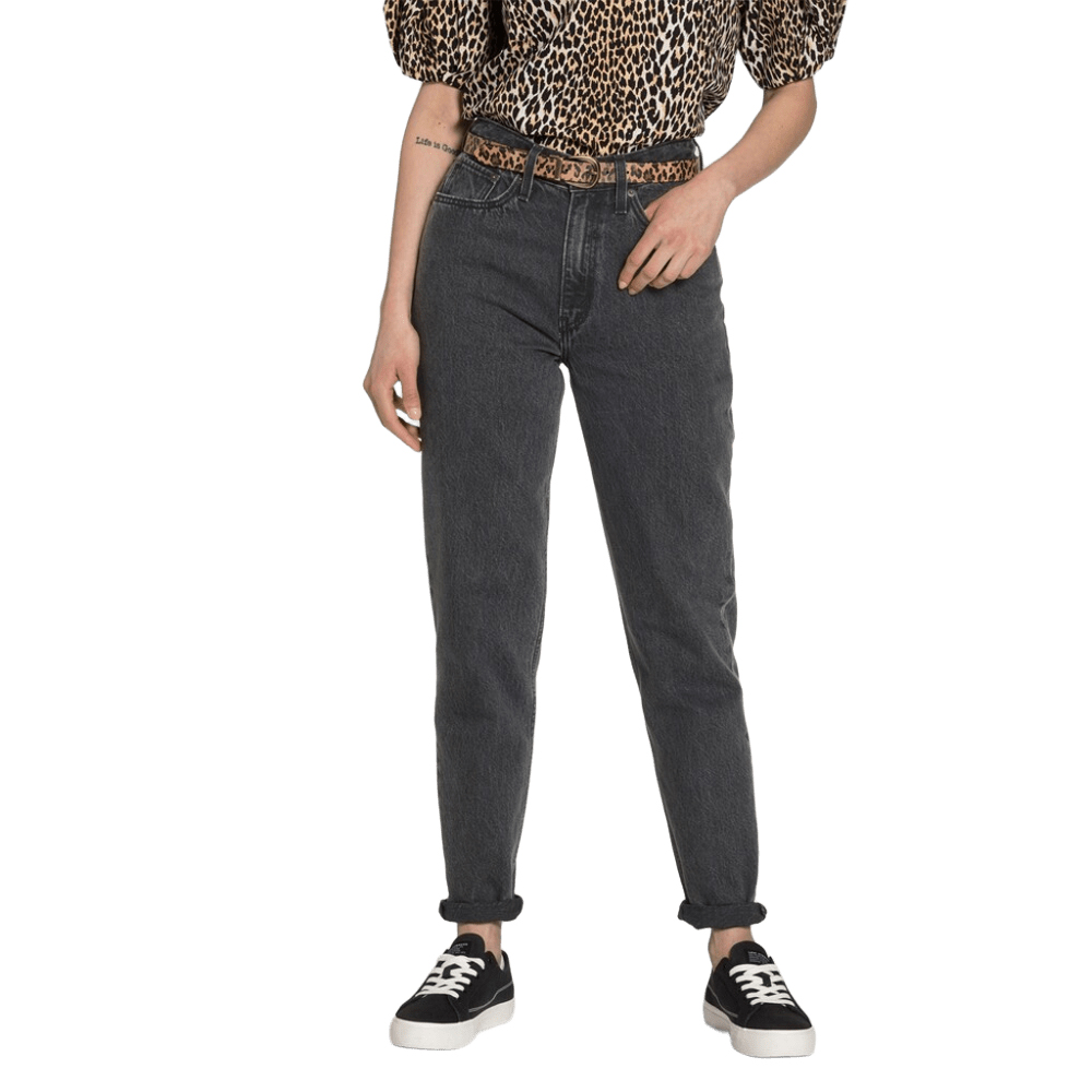 Levi's Mom 80's Jeans para mujer - Pantalones vaqueros Levis de tiro alto estilo Mom Fit en color negro lavado