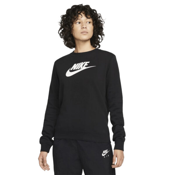 Nike Sportswear Club Fleece - Sudadera negra con logo para mujer