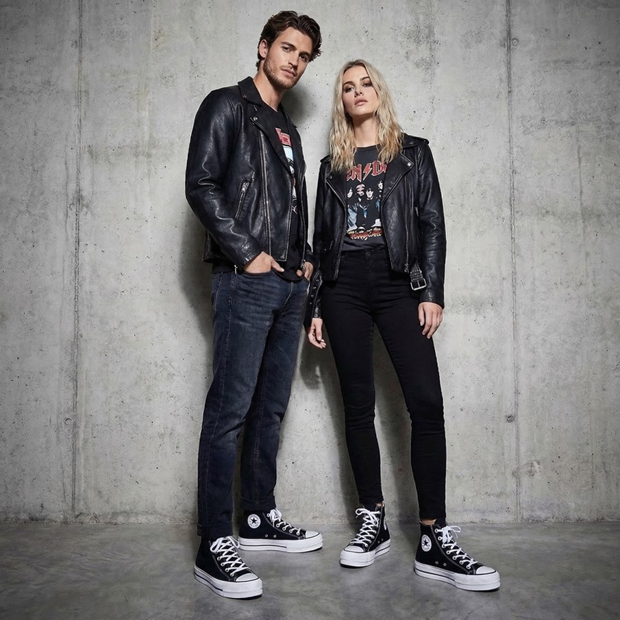 Converse Chuck Taylor All Star Lift Hi Platform - Zapatillas altas de lona con plataforma negras - Imagen 2