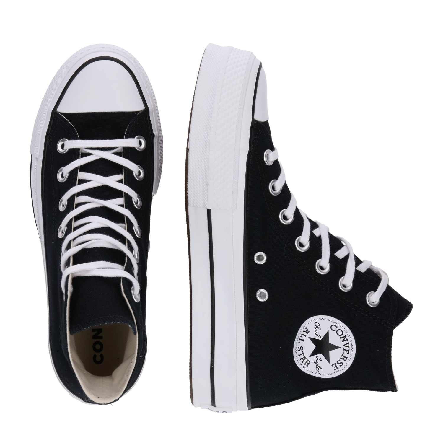 Converse Chuck Taylor All Star Lift Hi Platform - Zapatillas altas de lona con plataforma negras - Imagen 3