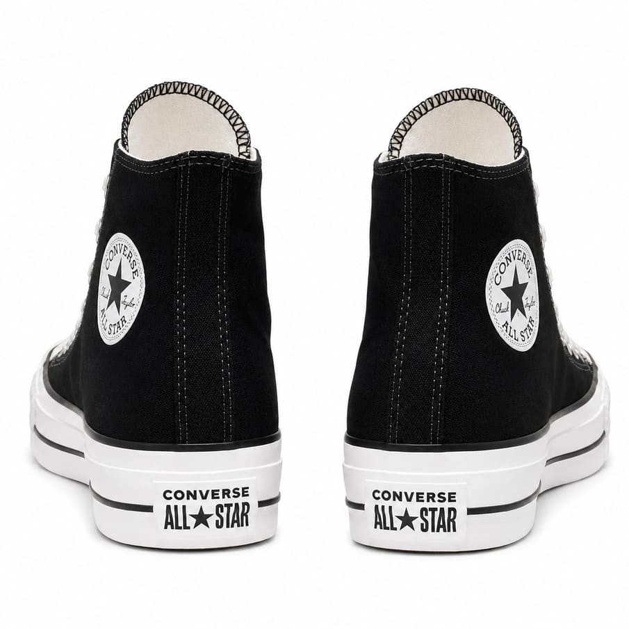 Converse Chuck Taylor All Star Lift Hi Platform - Zapatillas altas de lona con plataforma negras - Imagen 4