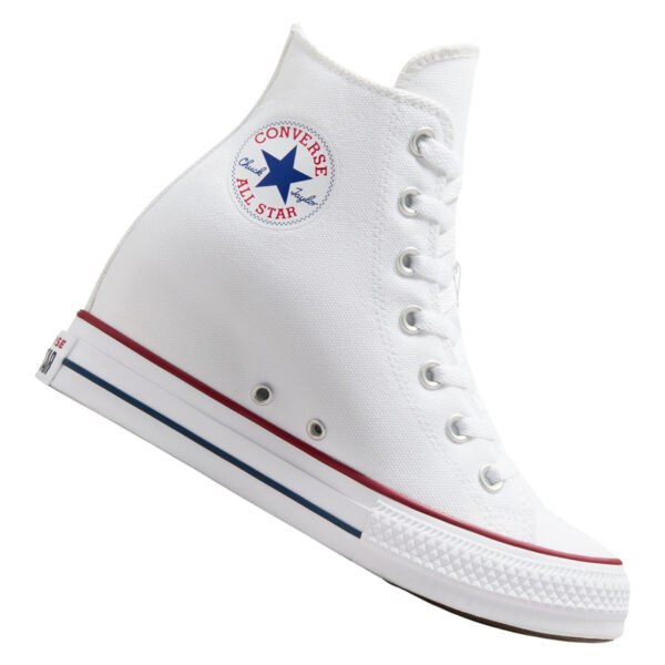 Converse Chuck Taylor All Star Wedge Platform para mujer – Zapatillas altas con cuña interna de lona en color blanco – Sneakers con plataforma oculta