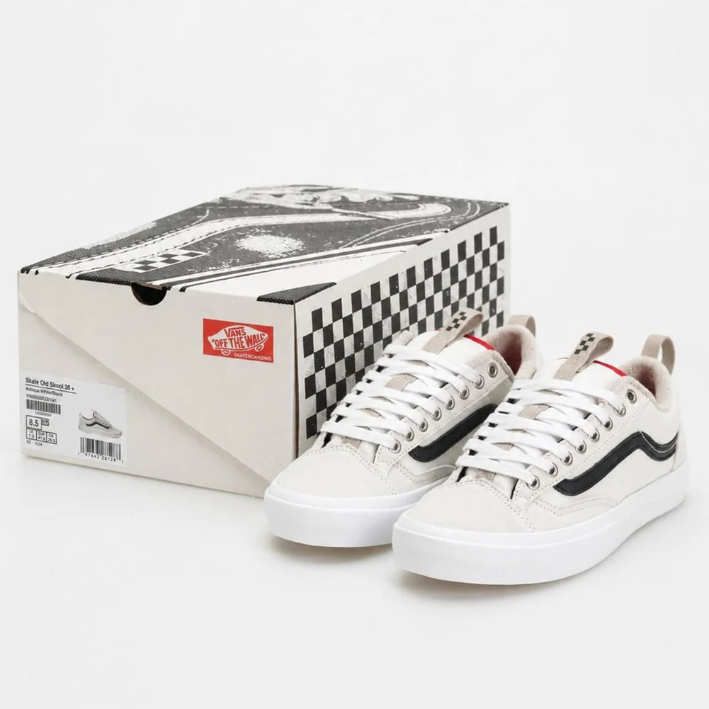 Vans Skate Old Skool 36+ - Zapatillas Unisex Blancas con Detalles Negros - Imagen 4
